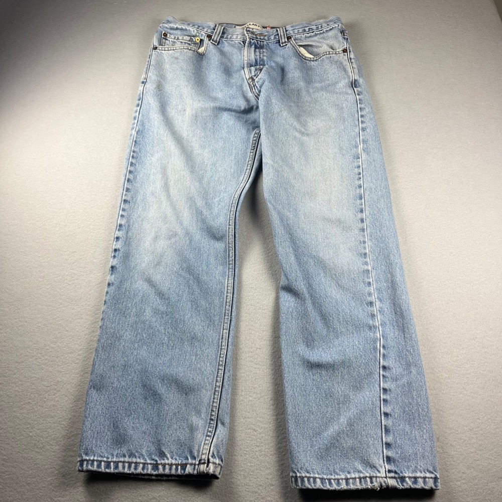 Levis 505 Regular Fit Jeans Mens 34x30 Light Wash Blue Straight Leg 100% Cotton